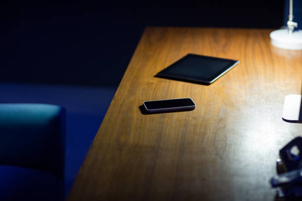 istock Digital tablet and mobile phone on office desk 652143648