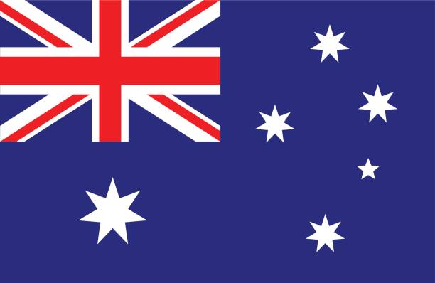ilustraciones, imágenes clip art, dibujos animados e iconos de stock de australia  - australia national flag
