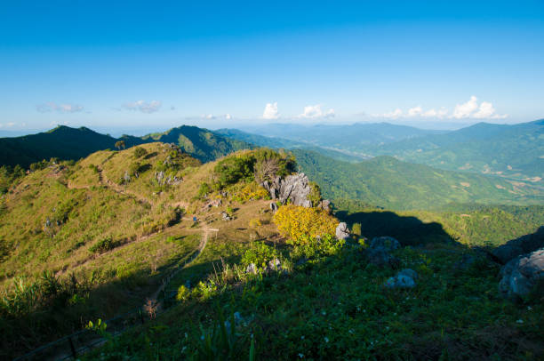 istock Panoramic view sunset mountain view at the north of thailand 652151640