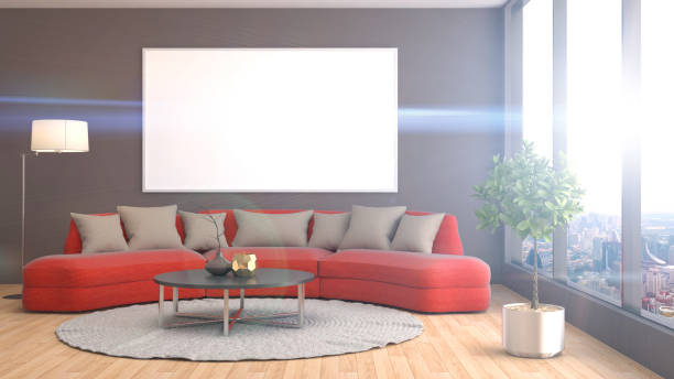 istock mock up poster frame in interior background. 3D Illustration 652158874