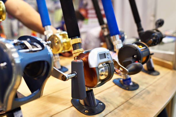 istock Baitcasting reel on fishing rods 652176548