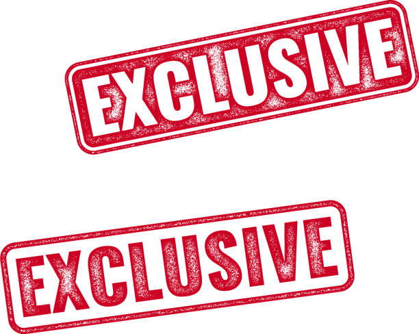 Set of realistic vector Exclusive grunge rubber stamps Set of realistic vector Exclusive grunge rubber stamps isolated on white background. exclusive stock illustrations