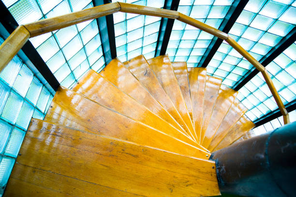 istock Interior wooden stairs 652183850