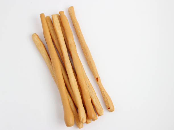 Isolate Homemade bread sticks on white background,top view Isolate bread sticks on white background,made from natural ingredients breadstick stock pictures, royalty-free photos & images