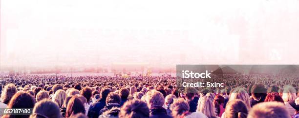 Large Crowd Of People Stock Photo - Download Image Now - Music Festival, Crowd of People, Day