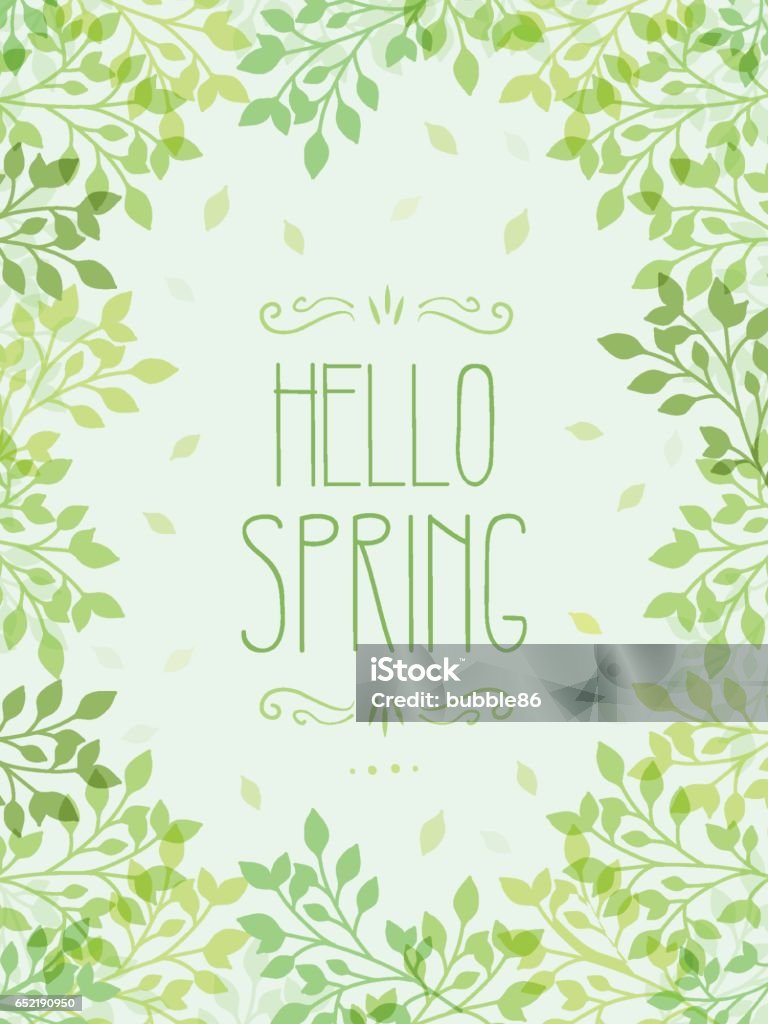 Hello Spring Stock Illustration - Download Image Now - Abstract ...