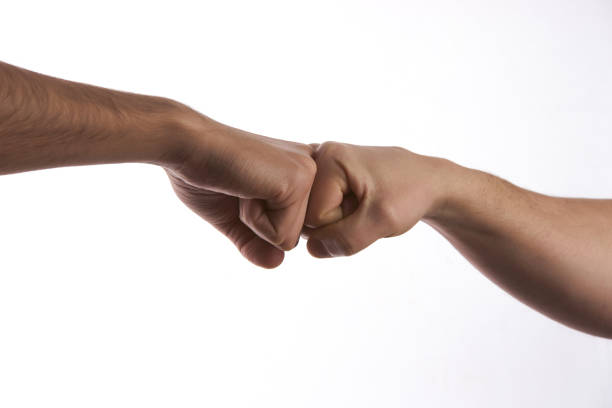 istock Modern handshake of two male people, 652191884