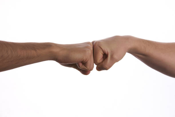 istock Modern handshake of two male people 652192652