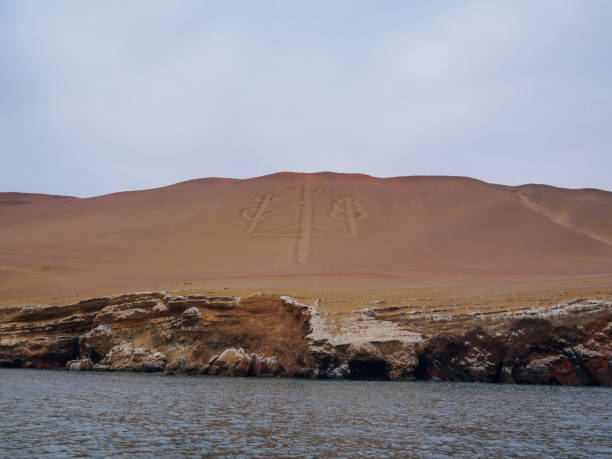 istock Candelabrum geoglyph of Ballestas Islands, Peru 652196320