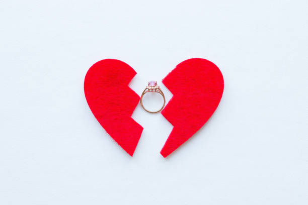 istock broken heart and wedding ring close-up on a white background 652196682