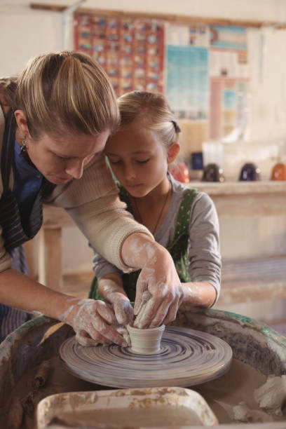 istock Female potter assisting girl 652199806