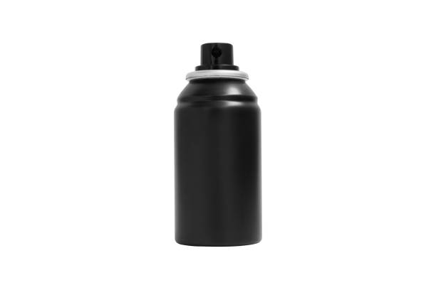 istock Blank canned black spray isolated on white background. 652199962