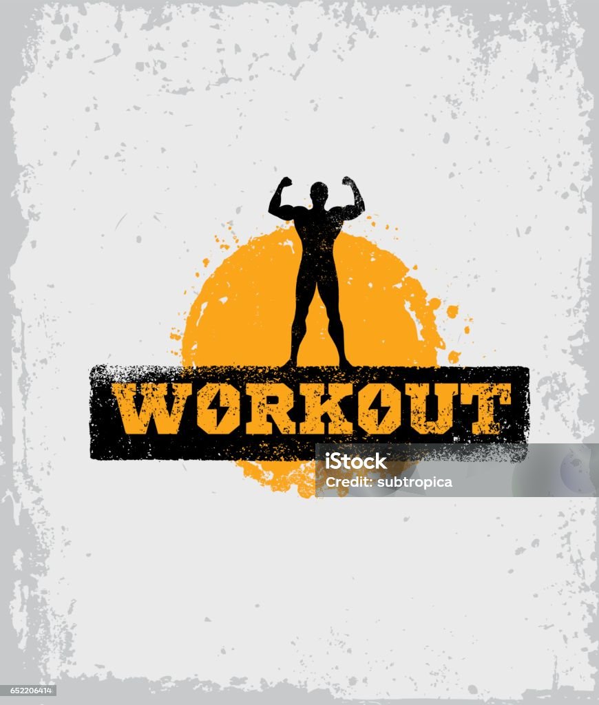 Strong Fitness Gym Workout Motivation Design Elements Sport Fit ...