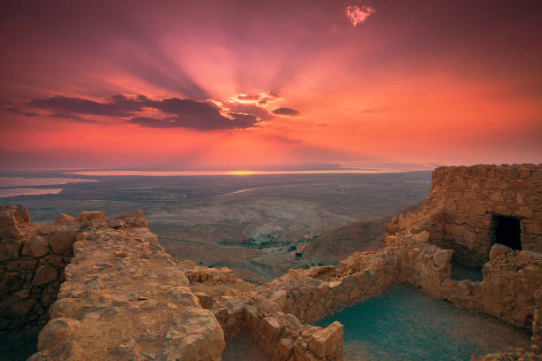 istock Beautiful sunrise over Masada fortress 652221284