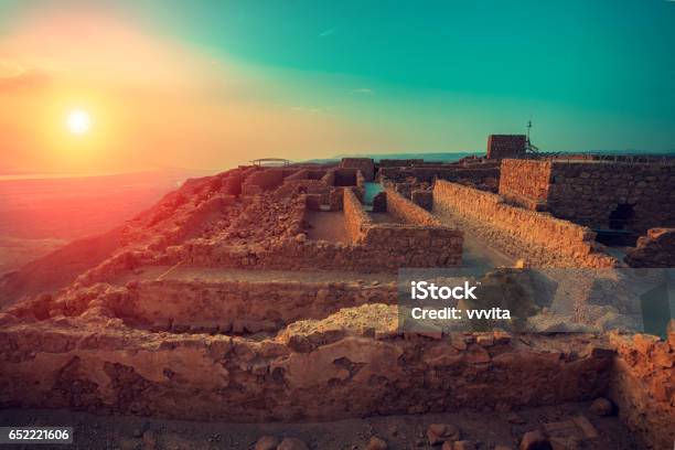 Beautiful Sunrise Over Masada Fortress Stock Photo - Download Image Now - Masada, Israel, Masada National Park