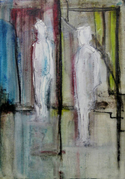 istock Man in the Mirror - An oil painting 652225050