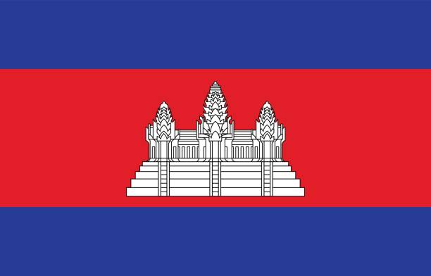 kamboçya - kamboçya bayrağı stock illustrations
