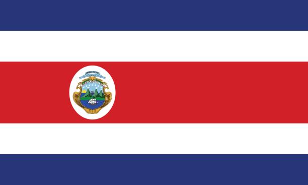 ilustrações, clipart, desenhos animados e ícones de costa rica - bandeira da costa rica