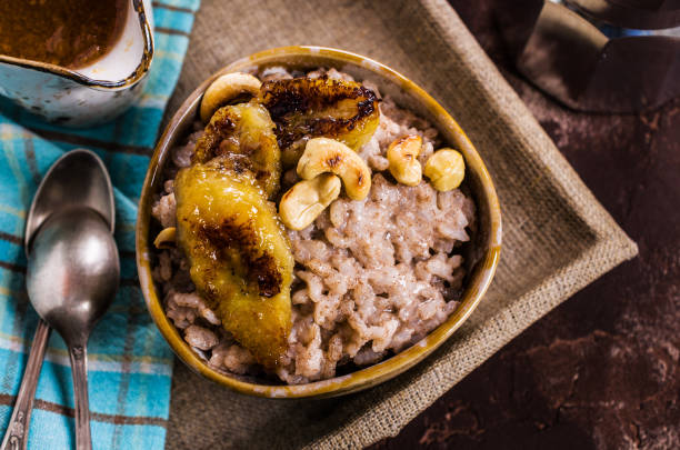 istock Rice porridge with banana 652229926