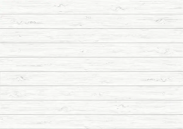 Vector illustration of White wood plank texture background