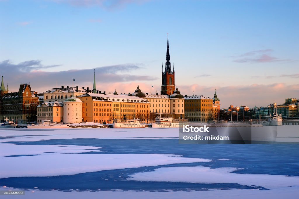 Stockholm city Winter in Stockholm with snow Stockholm Stock Photo