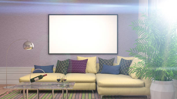 istock mock up poster frame in interior background. 3D Illustration 652233538