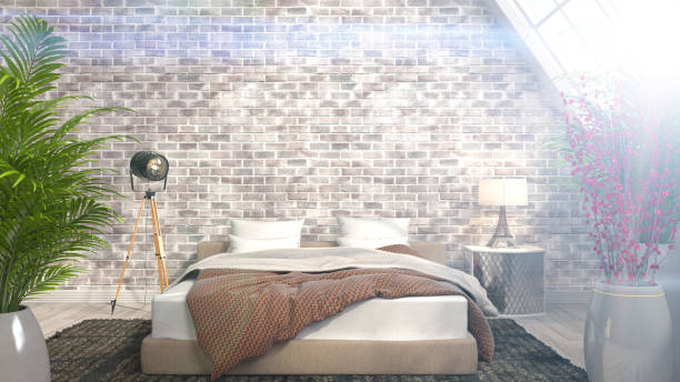 istock Bedroom interior. 3d illustration 652235750