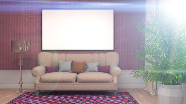 istock mock up poster frame in interior background. 3D Illustration 652235944