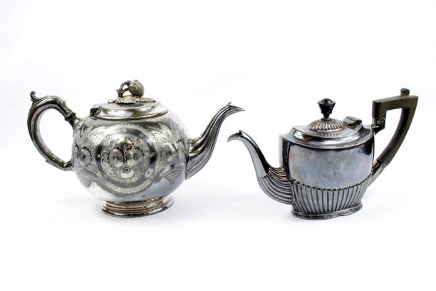 istock Vintage Antique Kettle Teapots on White Background 652238086