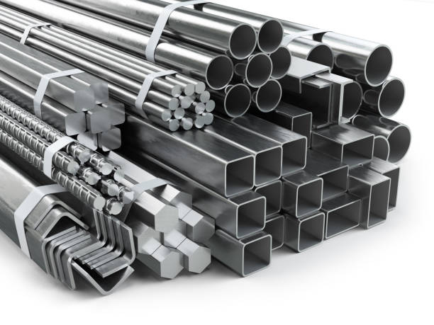 Different metal products. Stainless steel profiles and tubes. Different metal products. Stainless steel profiles and tubes. 3d illustration pipe tube stock pictures, royalty-free photos & images
