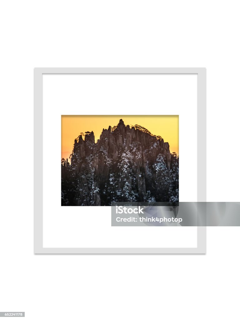 Huangsan photo frame isolated for decorate, interior and souvenir. Abstract Stock Photo