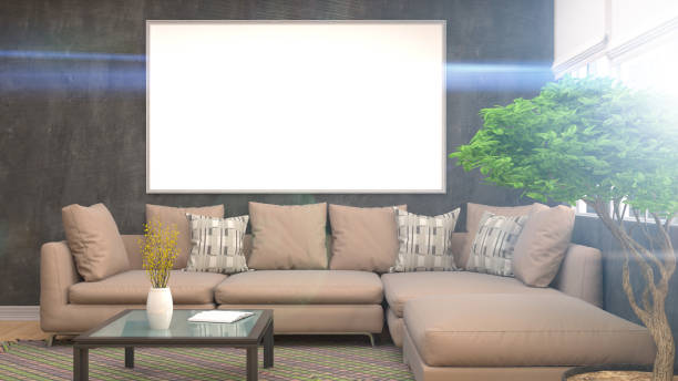 istock mock up poster frame in interior background. 3D Illustration 652241326
