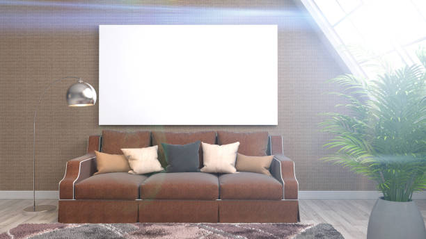 istock mock up poster frame in interior background. 3D Illustration 652241558