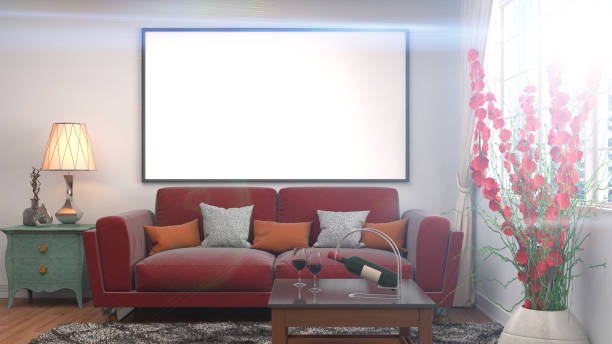 istock mock up poster frame in interior background. 3D Illustration 652242262