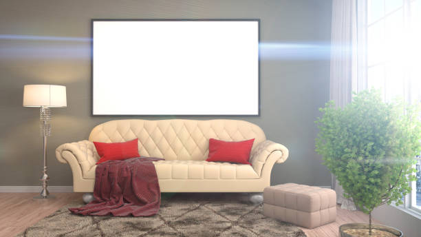 istock mock up poster frame in interior background. 3D Illustration 652242350
