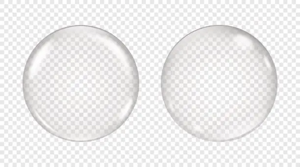 Vector illustration of Vector transparent soap bubble