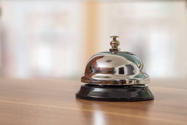 istock Support and service bell in hotel on blurred background. 652251932