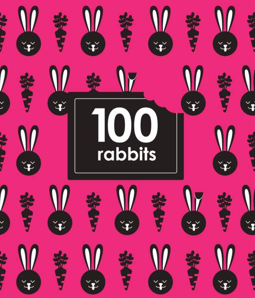 Seamless pattern with bunny and carrot. Rabbit pattern vector art illustration