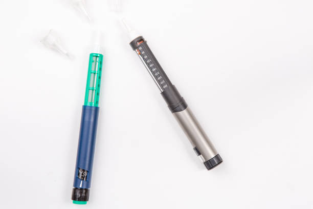 istock Insulin pen for diabetics on white background 652273450