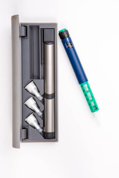istock Insulin pen for diabetics on white background 652273584