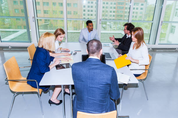 istock Business people in office sitting by the table,discussing 652277252