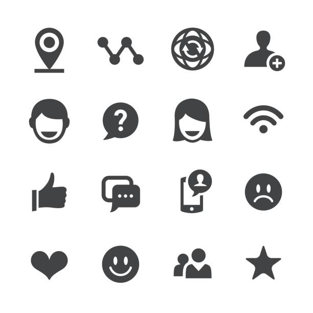 Social Communications Icons - Acme Series Social Communications Icons happiness symbols stock illustrations