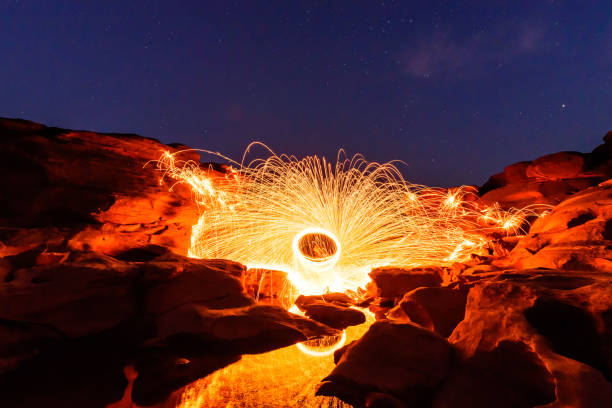 istock Swirl lights by steel wool 652278780