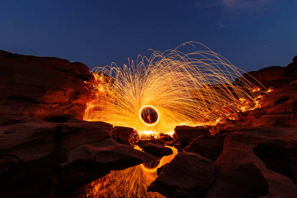 istock Swirl lights by steel wool 652281154