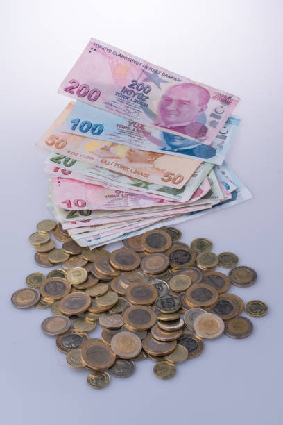 istock Turkish Lira coins and banknotes side by side 652289132
