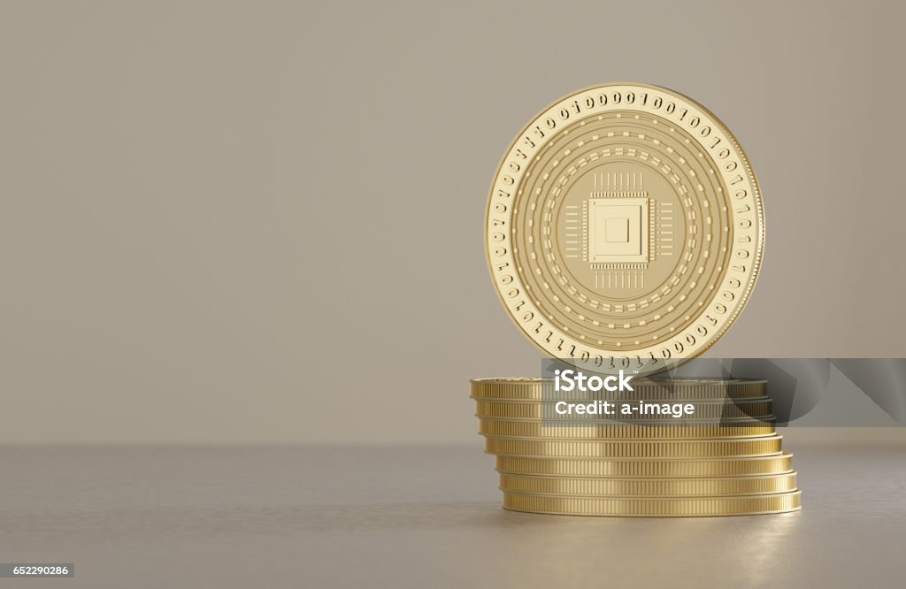 Pile de pièces d’argent comme exemple pour la monnaie virtuelle de crypto - Photo de Pièce de monnaie libre de droits
