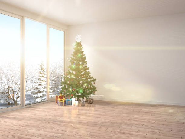 istock Christmas tree with decorations in the living room. 3d illustration 652299462