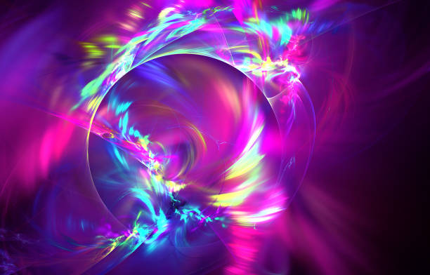 istock Abstract illustration of a fractal pattern on black background 652308170