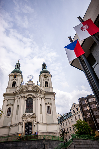Karlovy Vary, Czech Republic - May 5, 2015: Church Of St Mary Magdalene In Karlovy Vary, no people.