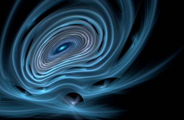 istock Abstract illustration of a fractal spiral pattern on black background 652308284